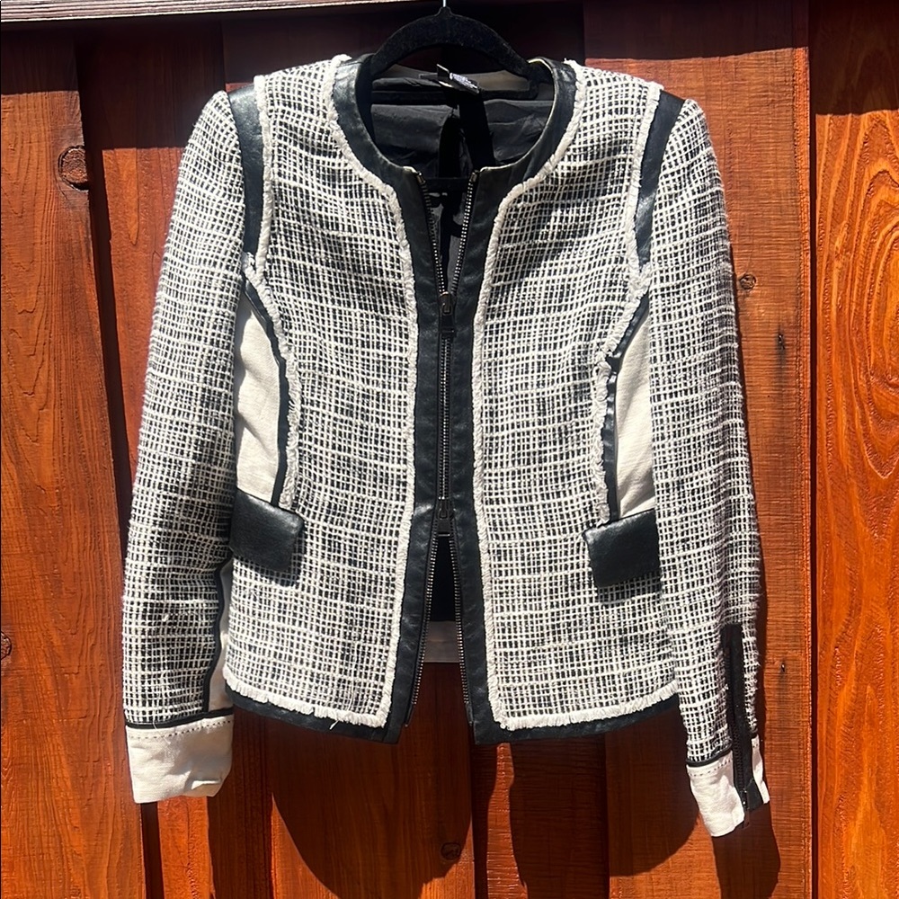 Per Se Black and White Blazer Classic Tweed